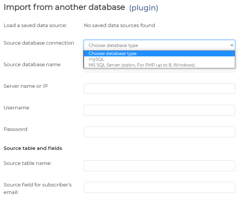 Synchronize with external databases